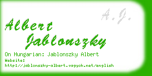 albert jablonszky business card